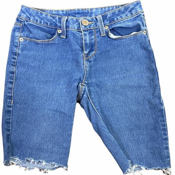 No Boundaries Stretchy Cut Off Blue Jean Shorts Juniors Size 1 - Picture 1 of 8